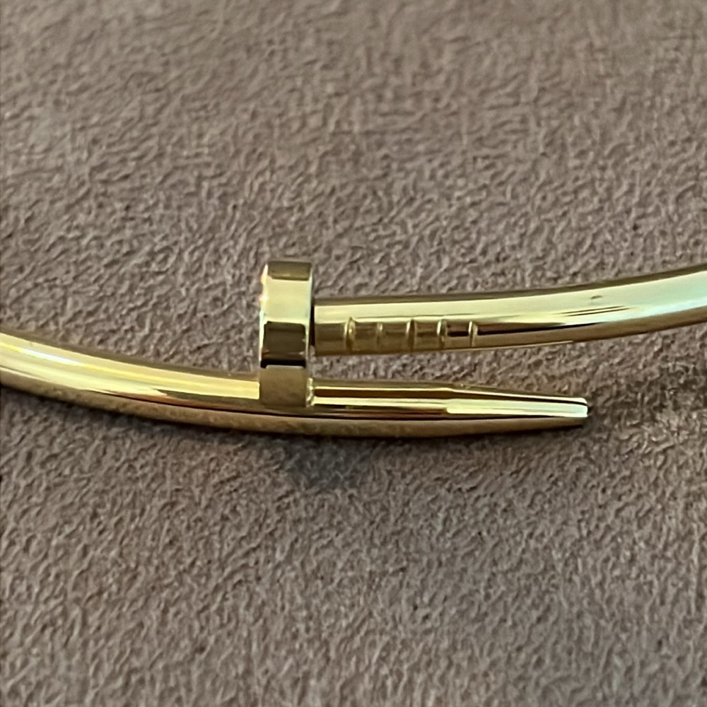Gold Plated Contemporary Nail Necklace- New - Picture 6 of 12